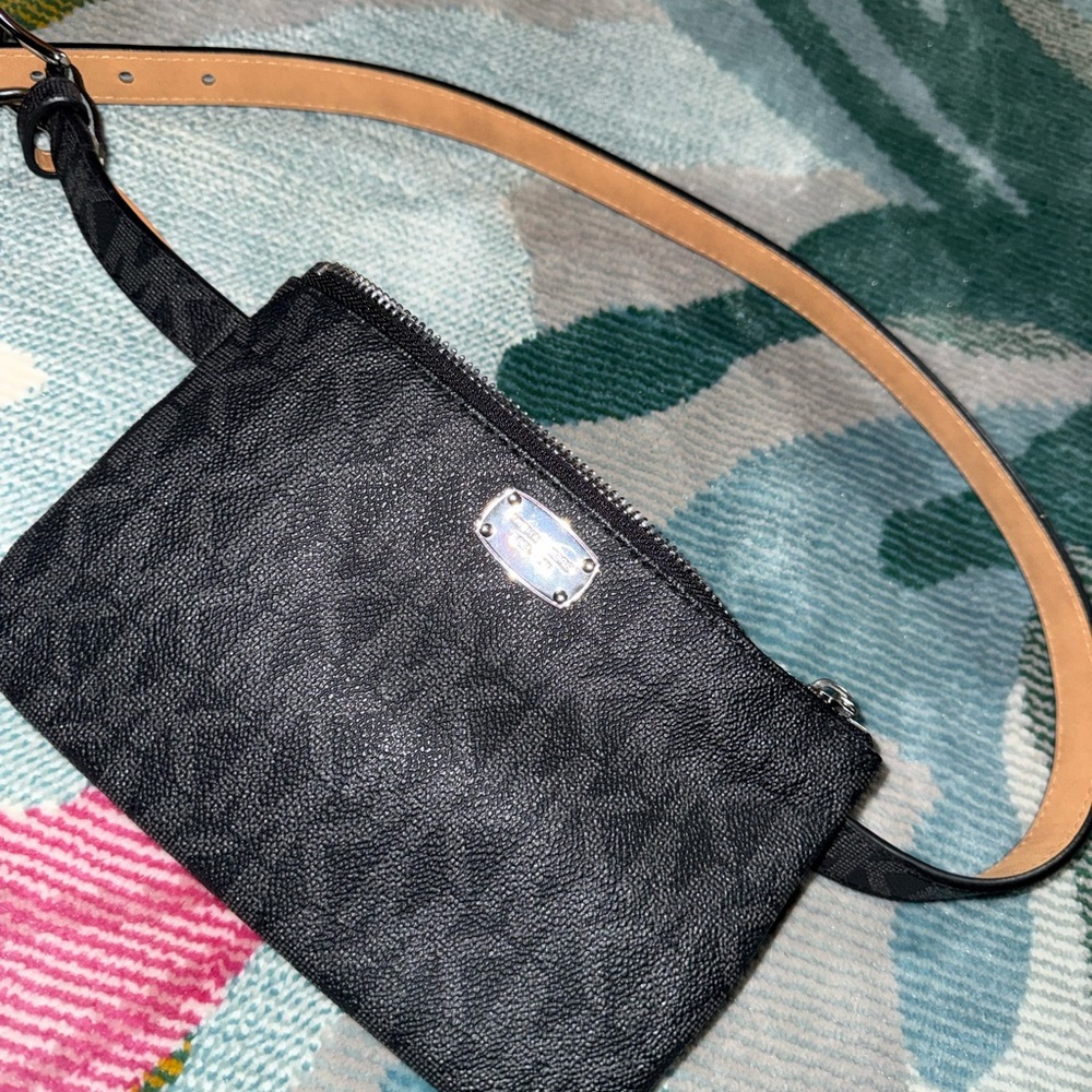 Michael Kors Black and Tan Belt Bag